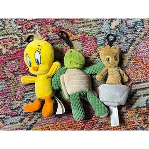Lot Scentsy Plush Tweety Bird Clip Looney Tunes Turtle Groot
